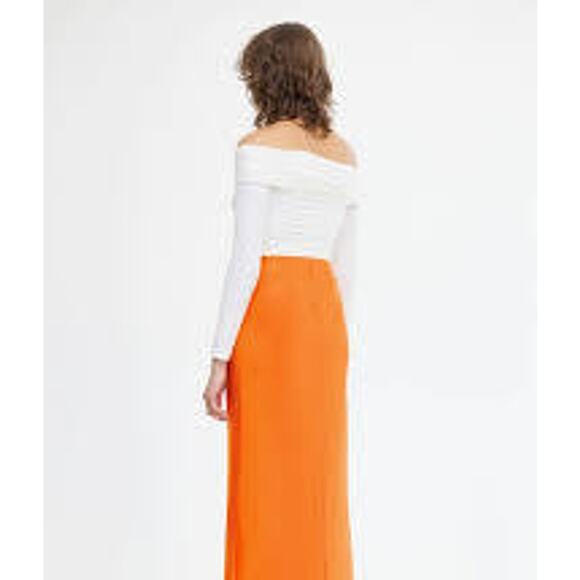 ACLER Balderstone Maxi Skirt AS2407174S-F1 Neon Tangerine Orange Scuba NEW US 4 - Picture 3 of 8